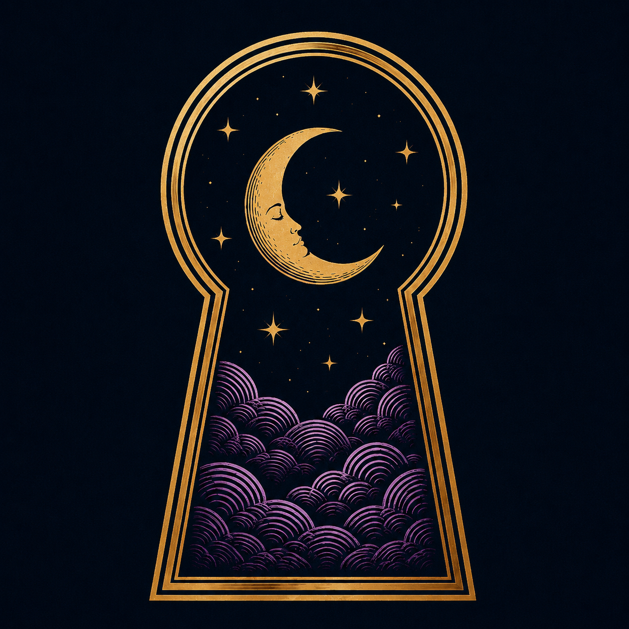 Memento Somnia: a keyhole opening onto a crescent moon
