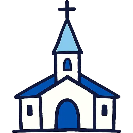 A church with a steeple