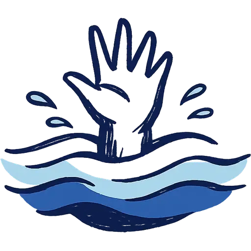 A hand above the waterline