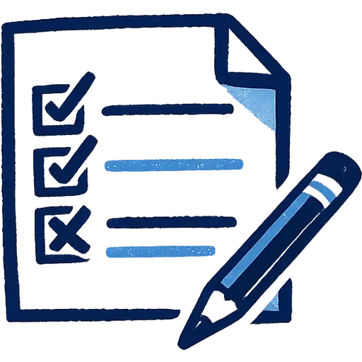 A checklist and pencil