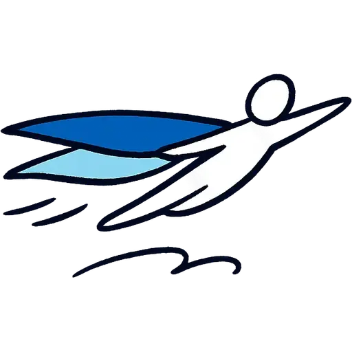 A figure flying