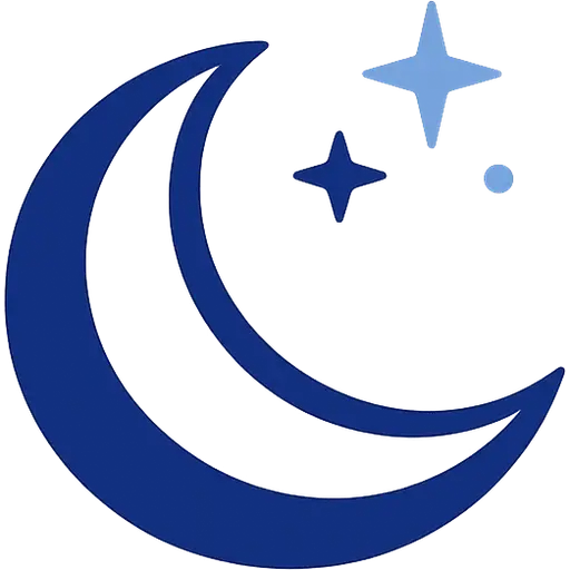A crescent moon among stars