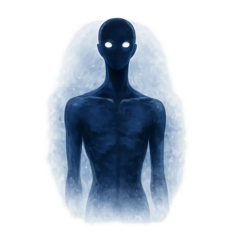 From the archive: a dark figure standing at the edge of a treeline, not coming forward
