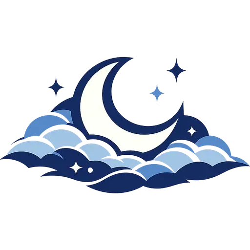 A moon and stars over cloud